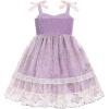 imageIDOPIP Toddler Baby Girls Embroidery Floral Tutu Dress Summer Sleeveless Bow Smocked Backless Princess Birthday Party DressesPurple
