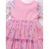 imageIDOPIP Toddler Baby Girls Tutu Dress with Headband Strawberry Butterfly Birthday Outfit Infant Pageant Tiered Tulle DressesPink Butterfly