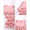 imageIDOPIP Toddler Baby Girls Tutu Dress with Headband Strawberry Butterfly Birthday Outfit Infant Pageant Tiered Tulle DressesPink Heart