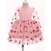 imageIDOPIP Toddler Baby Girls Tutu Dress with Headband Strawberry Butterfly Birthday Outfit Infant Pageant Tiered Tulle DressesPink Heart