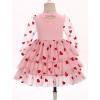 imageIDOPIP Toddler Baby Girls Tutu Dress with Headband Strawberry Butterfly Birthday Outfit Infant Pageant Tiered Tulle DressesPink Heart