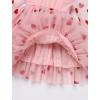 imageIDOPIP Toddler Baby Girls Tutu Dress with Headband Strawberry Butterfly Birthday Outfit Infant Pageant Tiered Tulle DressesPink Heart