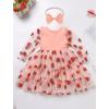 imageIDOPIP Toddler Baby Girls Tutu Dress with Headband Strawberry Butterfly Birthday Outfit Infant Pageant Tiered Tulle DressesPink Strawberry