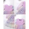 imageIDOPIP Toddler Baby Girls Tutu Dress with Headband Strawberry Butterfly Birthday Outfit Infant Pageant Tiered Tulle DressesPurple Sequin