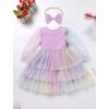 imageIDOPIP Toddler Baby Girls Tutu Dress with Headband Strawberry Butterfly Birthday Outfit Infant Pageant Tiered Tulle DressesPurple Sequin
