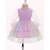 imageIDOPIP Toddler Baby Girls Tutu Dress with Headband Strawberry Butterfly Birthday Outfit Infant Pageant Tiered Tulle DressesPurple Sequin