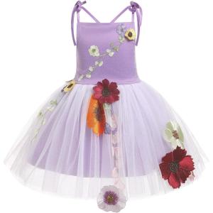 imageIDOPIP Baby Girls Embroidery Flower Tutu Dress Summer Sleeveless Backless Princess Birthday Party Dresses Tulle Bow SundressPurple