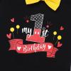 imageIDOPIP Baby Boys First Birthday Party Cake Smash Outfit Bowtie Romper Suspenders Pants Set with Mouse Ear Headband OutfitBlack 1st Birthday  One 2