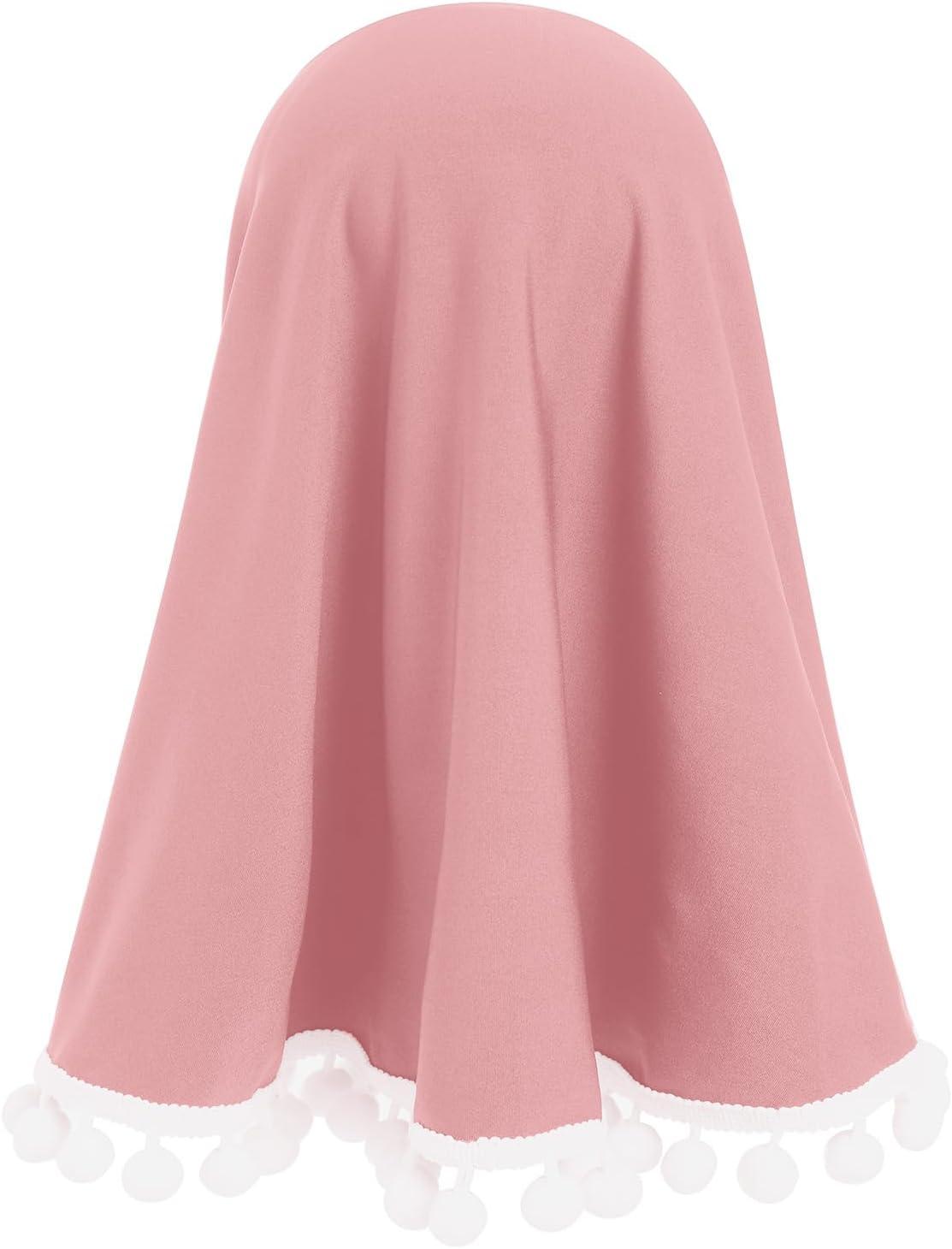 imageIDOPIP Baby Girls Muslim Abayas Dress with Hijab 2PCS Prayer Clothes for Toddler Kids Girl Ramadan Dresses Islamic Dubai RobePink