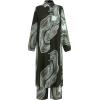 imageIDOPIP Abaya Dress for Women Muslim Set Long Sleeve Chiffon Islamic Dress Shirt with Pants 2PCS Dubai Prayer Casual ClothesGreen Print