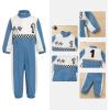 imageIDOPIP Baby Boys 1st 2nd Birthday Outfit Race Car Driver Romper Girls Racer Jumpsuit Kids Racing Suit Toddler Dress up OutfitBlue 1