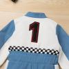 imageIDOPIP Baby Boys 1st 2nd Birthday Outfit Race Car Driver Romper Girls Racer Jumpsuit Kids Racing Suit Toddler Dress up OutfitBlue 1
