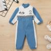 imageIDOPIP Baby Boys 1st 2nd Birthday Outfit Race Car Driver Romper Girls Racer Jumpsuit Kids Racing Suit Toddler Dress up OutfitBlue 2
