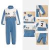 imageIDOPIP Baby Boys 1st 2nd Birthday Outfit Race Car Driver Romper Girls Racer Jumpsuit Kids Racing Suit Toddler Dress up OutfitBlue 2