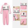 imageIDOPIP Baby Boys 1st 2nd Birthday Outfit Race Car Driver Romper Girls Racer Jumpsuit Kids Racing Suit Toddler Dress up OutfitPink 1