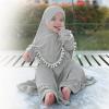 imageIDOPIP Baby Girls Muslim Abayas Dress with Hijab 2PCS Prayer Clothes for Toddler Kids Girl Ramadan Dresses Islamic Dubai RobeGray