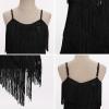 imageIDOPIP Kids Girls 1920s Flapper Dress Tassels Sequins Fringe Latin Dance Dress Gatsby Halloween Party Ballroom Dance CostumesBlack
