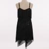 imageIDOPIP Kids Girls 1920s Flapper Dress Tassels Sequins Fringe Latin Dance Dress Gatsby Halloween Party Ballroom Dance CostumesBlack