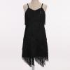 imageIDOPIP Kids Girls 1920s Flapper Dress Tassels Sequins Fringe Latin Dance Dress Gatsby Halloween Party Ballroom Dance CostumesBlack