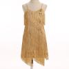 imageIDOPIP Kids Girls 1920s Flapper Dress Tassels Sequins Fringe Latin Dance Dress Gatsby Halloween Party Ballroom Dance CostumesGold