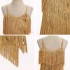 imageIDOPIP Kids Girls 1920s Flapper Dress Tassels Sequins Fringe Latin Dance Dress Gatsby Halloween Party Ballroom Dance CostumesGold
