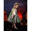 imageIDOPIP Kids Girls Halloween Costume Black and White Striped Costume Suit Clown Tutu Dress Headband Outfits for Photo ShootBlack  Green