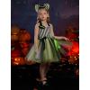 imageIDOPIP Kids Girls Halloween Costume Black and White Striped Costume Suit Clown Tutu Dress Headband Outfits for Photo ShootBlack  White