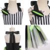 imageIDOPIP Kids Girls Halloween Costume Black and White Striped Costume Suit Clown Tutu Dress Headband Outfits for Photo ShootBlack  White