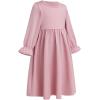 imageIDOPIP Muslim Baby Girls Abaya Dress with Hijab 2PCS Modest Payer Clothes Set for Toddler Kids Girl Islamic Ramadan Dresses Ruffle Long Sleeve Maxi Kaftan Casual Dubai Robe Outfits Pink 23 Years