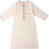 imageIDOPIP Muslim Boys Thobe for Kids Islamic Arabic Middle East Loose Kaftan Robes Long Zipper Prayer Thobes Dress with PocketsBeige  Zipper