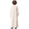 imageIDOPIP Muslim Boys Thobe for Kids Islamic Arabic Middle East Loose Kaftan Robes Long Zipper Prayer Thobes Dress with PocketsBeige  Zipper