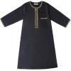 imageIDOPIP Muslim Boys Thobe for Kids Islamic Arabic Middle East Loose Kaftan Robes Long Zipper Prayer Thobes Dress with PocketsBlack  Zipper
