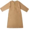 imageIDOPIP Muslim Boys Thobe for Kids Islamic Arabic Middle East Loose Kaftan Robes Long Zipper Prayer Thobes Dress with PocketsCamel  Zipper