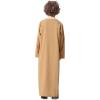 imageIDOPIP Muslim Boys Thobe for Kids Islamic Arabic Middle East Loose Kaftan Robes Long Zipper Prayer Thobes Dress with PocketsCamel  Zipper