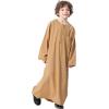 imageIDOPIP Muslim Boys Thobe for Kids Islamic Arabic Middle East Loose Kaftan Robes Long Zipper Prayer Thobes Dress with PocketsCamel  Zipper