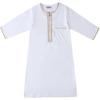 imageIDOPIP Muslim Boys Thobe for Kids Islamic Arabic Middle East Loose Kaftan Robes Long Zipper Prayer Thobes Dress with PocketsWhite  Zipper