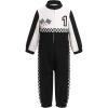 imageIDOPIP Baby Boys 1st 2nd Birthday Outfit Race Car Driver Romper Girls Racer Jumpsuit Kids Racing Suit Toddler Dress up OutfitBlack 1