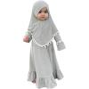 imageIDOPIP Baby Girls Muslim Abayas Dress with Hijab 2PCS Prayer Clothes for Toddler Kids Girl Ramadan Dresses Islamic Dubai RobeGray