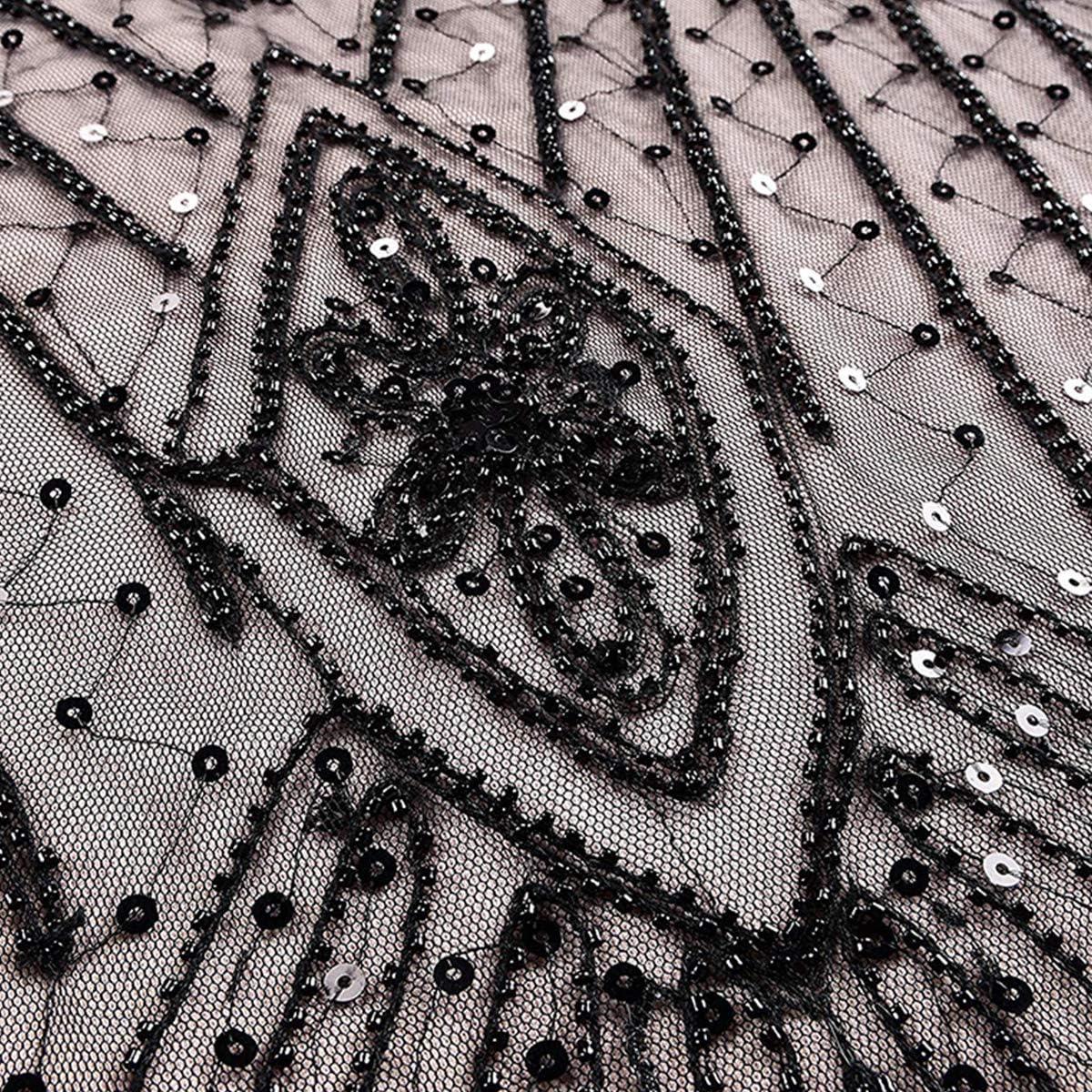 imageWomens 1920s Flapper Dress Vintage Great Gatsby Party Sequin Maxi Evening Cocktail Dresses with 20s Accessories SetBlack  Pink