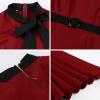 imageIDOPIP 1950s Women Vintage Swing Dress Elegant Tie Neck Cocktail Midi Dress ALine Formal Wedding Evening Party Retro DressWine Red
