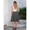 imageIDOPIP Women 50s Vintage Polka Dot Skirt High Waist ALine Floral Swing Skirt Summer Elegant Cocktail Flowy Boho Belted SkirtBlack