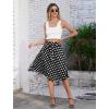 imageIDOPIP Women 50s Vintage Polka Dot Skirt High Waist ALine Floral Swing Skirt Summer Elegant Cocktail Flowy Boho Belted SkirtBlack