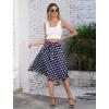 imageIDOPIP Women 50s Vintage Polka Dot Skirt High Waist ALine Floral Swing Skirt Summer Elegant Cocktail Flowy Boho Belted SkirtBlue