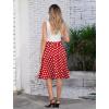 imageIDOPIP Women 50s Vintage Polka Dot Skirt High Waist ALine Floral Swing Skirt Summer Elegant Cocktail Flowy Boho Belted SkirtRedpolka Dot