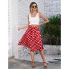 imageIDOPIP Women 50s Vintage Polka Dot Skirt High Waist ALine Floral Swing Skirt Summer Elegant Cocktail Flowy Boho Belted SkirtRedpolka Dot