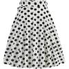 imageIDOPIP Women 50s Vintage Polka Dot Skirt High Waist ALine Floral Swing Skirt Summer Elegant Cocktail Flowy Boho Belted SkirtWhitepolka Dot