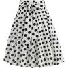 imageIDOPIP Women 50s Vintage Polka Dot Skirt High Waist ALine Floral Swing Skirt Summer Elegant Cocktail Flowy Boho Belted SkirtWhitepolka Dot