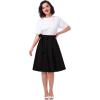 imageIDOPIP Women 50s Vintage Skirt High Waist Tie Front A Line Skirt Elegant Cocktail Swing Skirt Pleated Midi Skirt with PocketsBlack