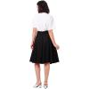 imageIDOPIP Women 50s Vintage Skirt High Waist Tie Front A Line Skirt Elegant Cocktail Swing Skirt Pleated Midi Skirt with PocketsBlack