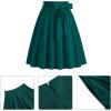 imageIDOPIP Women 50s Vintage Skirt High Waist Tie Front A Line Skirt Elegant Cocktail Swing Skirt Pleated Midi Skirt with PocketsGreen
